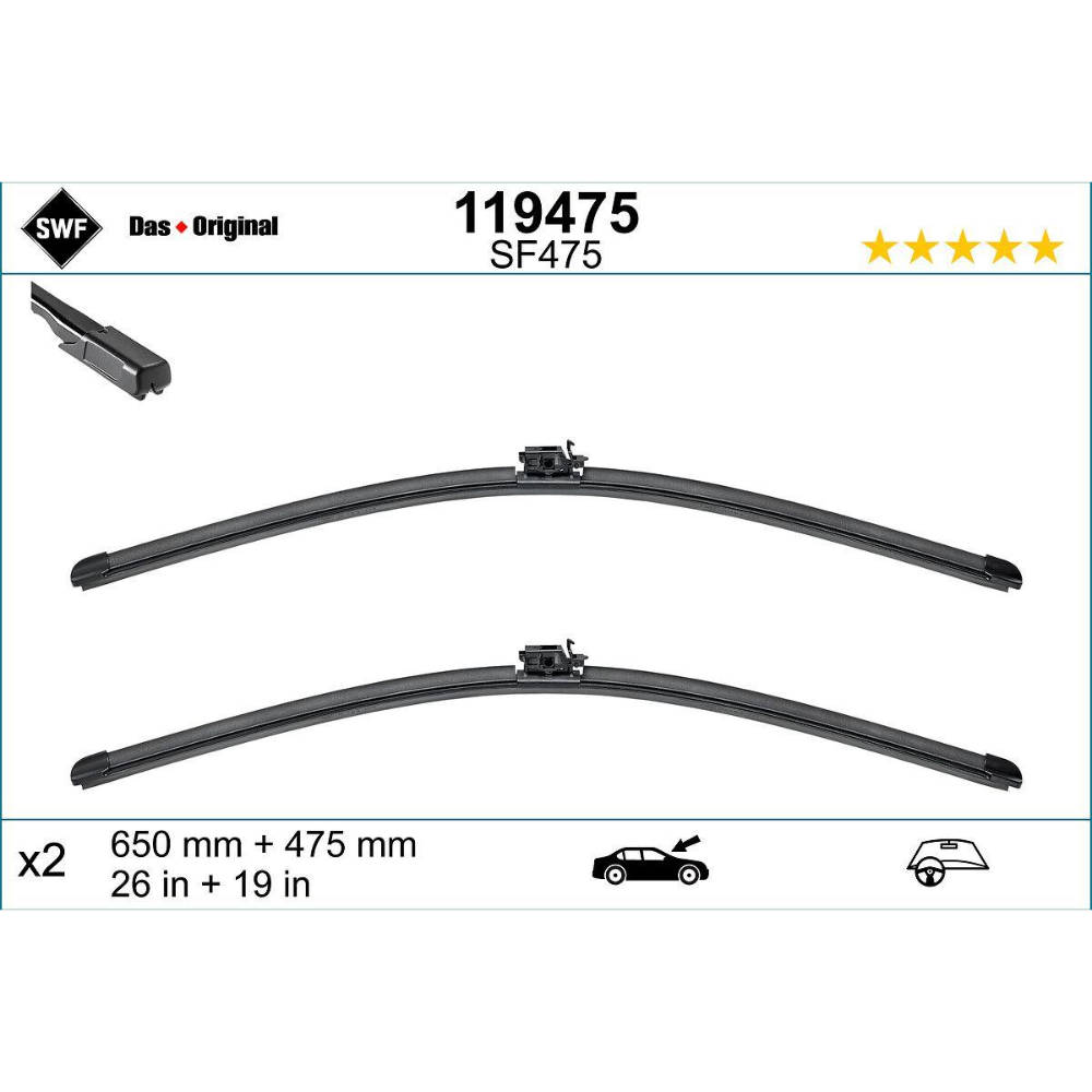 Безкаркасні двірники SWF VisioFlex Original на Mercedes EQS V297