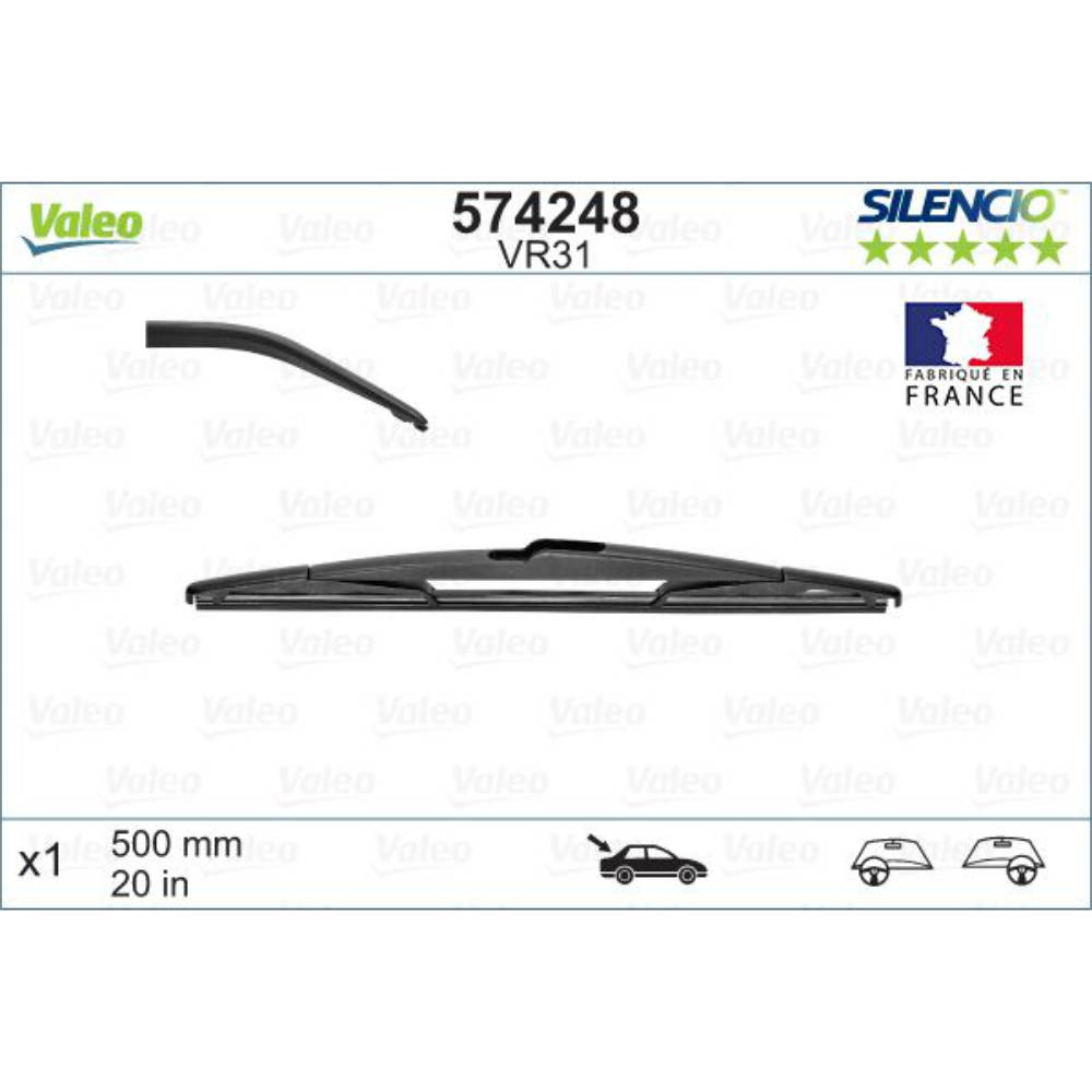 Задня щітка VALEO Silencio Rear на Renault Laguna 2 BG