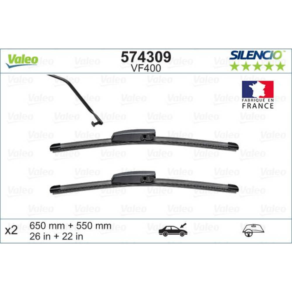 Безкаркасні двірники VALEO Silencio Flat на Renault Scenic 2 JM 05.2003-11.2004 original wiper arm