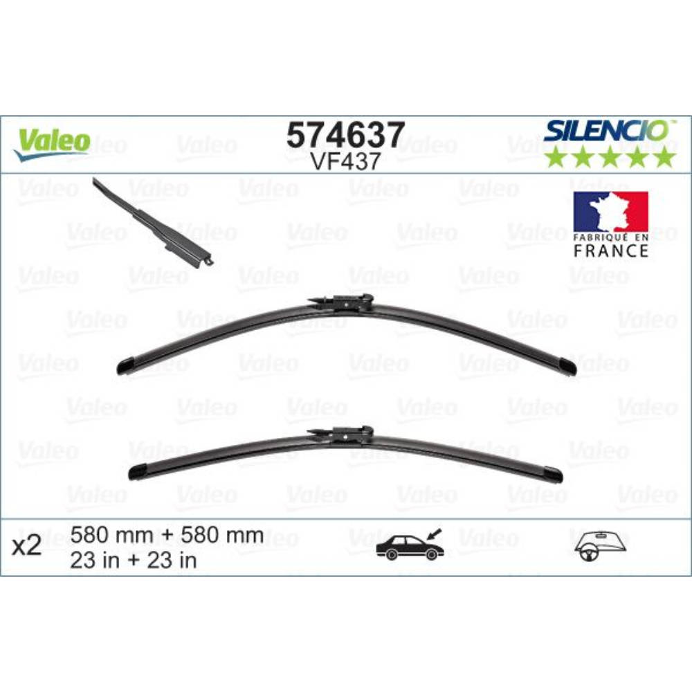 Безкаркасні двірники VALEO Silencio Flat на SAAB 9-3X 