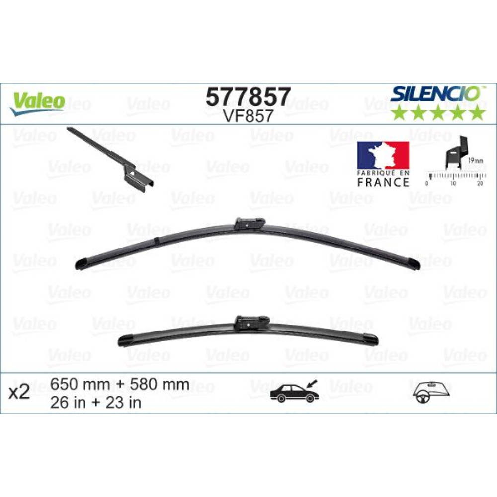 Безкаркасні двірники VALEO Silencio Flat на Mercedes GLE 1 C292 coupe