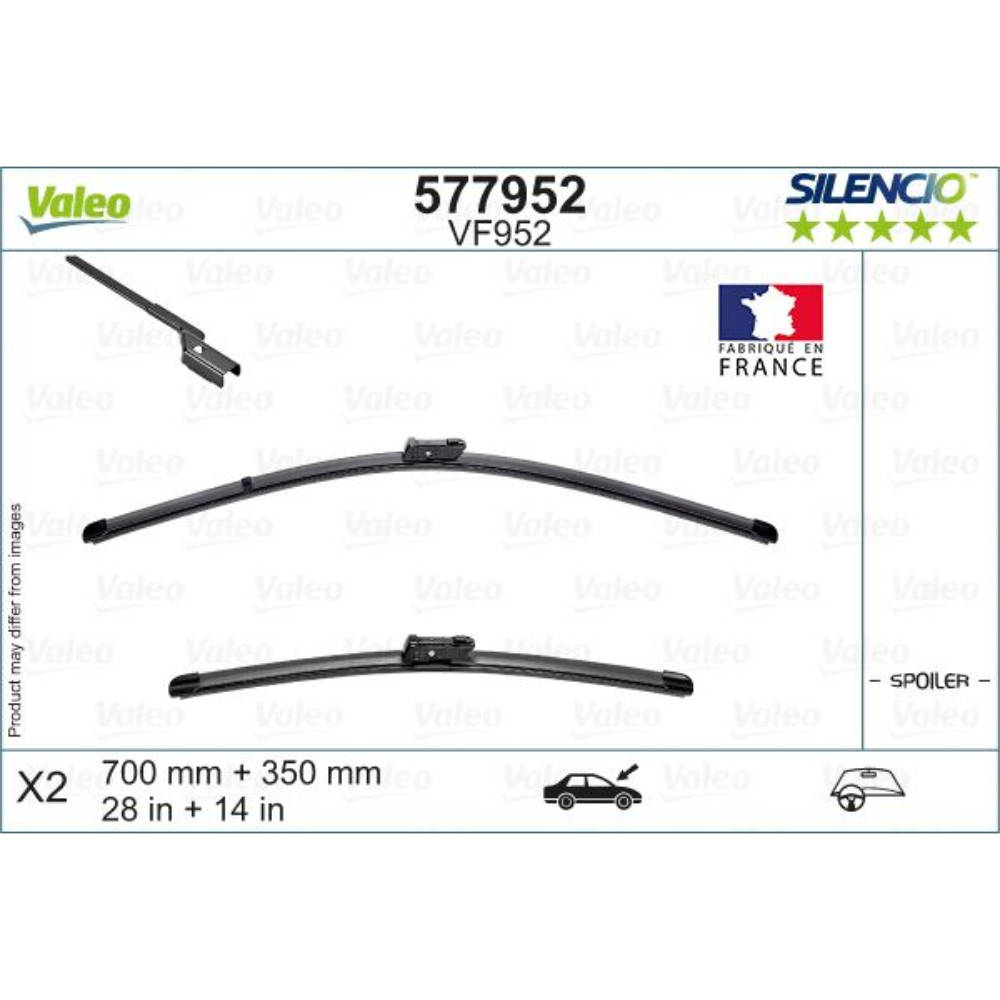 Безкаркасні двірники VALEO Silencio Flat на Renault Captur 2 JB, JE