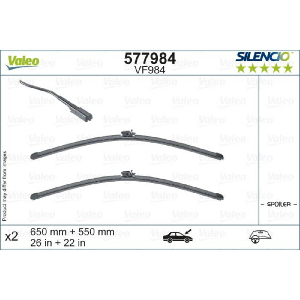 Безкаркасні двірники VALEO Silencio Flat на Mercedes GLE 2 C167 coupe