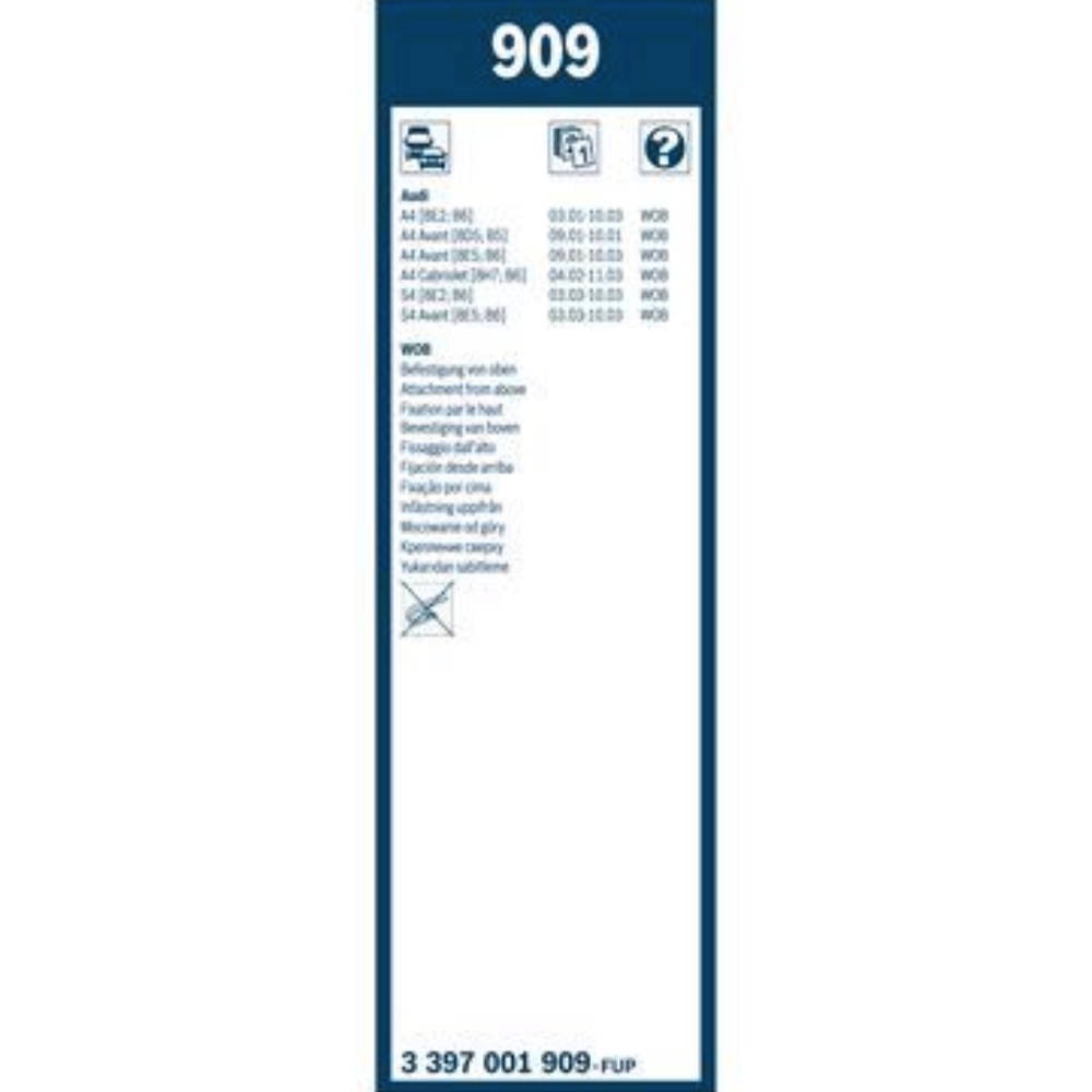 Каркасные дворники BOSCH Twin на Audi A4 B6 03.2001-10.2003 original wiper arm
