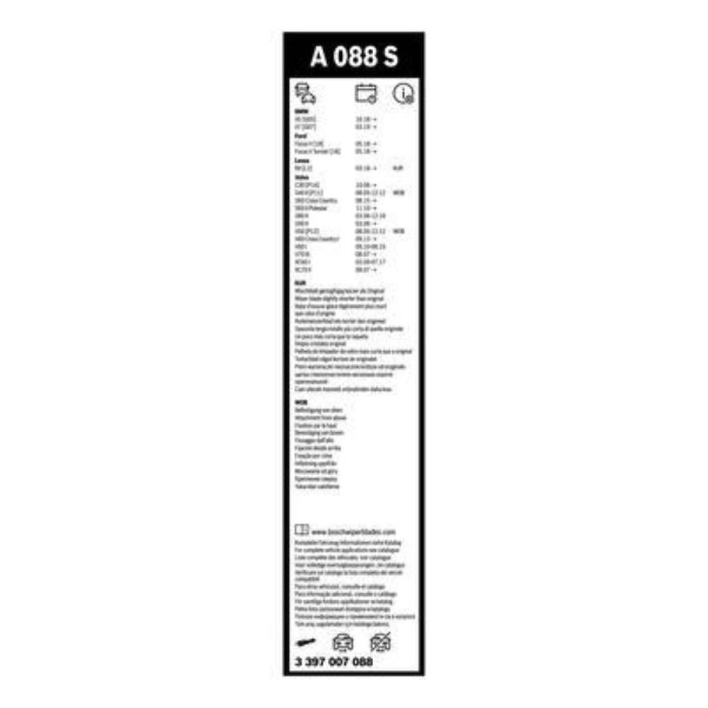 Безкаркасні двірники BOSCH AeroTwin на Volvo V60 1 wagon facelift 08.2015-08.2018 plastic rear wiper