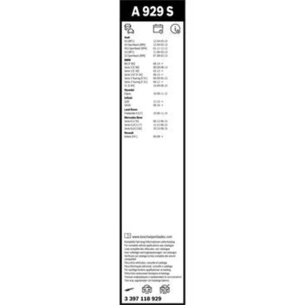 Бескаркасные дворники BOSCH AeroTwin на Mercedes CLA class 1 X117 shooting brake 01.2013-07.2015 pinch tab wiper arm