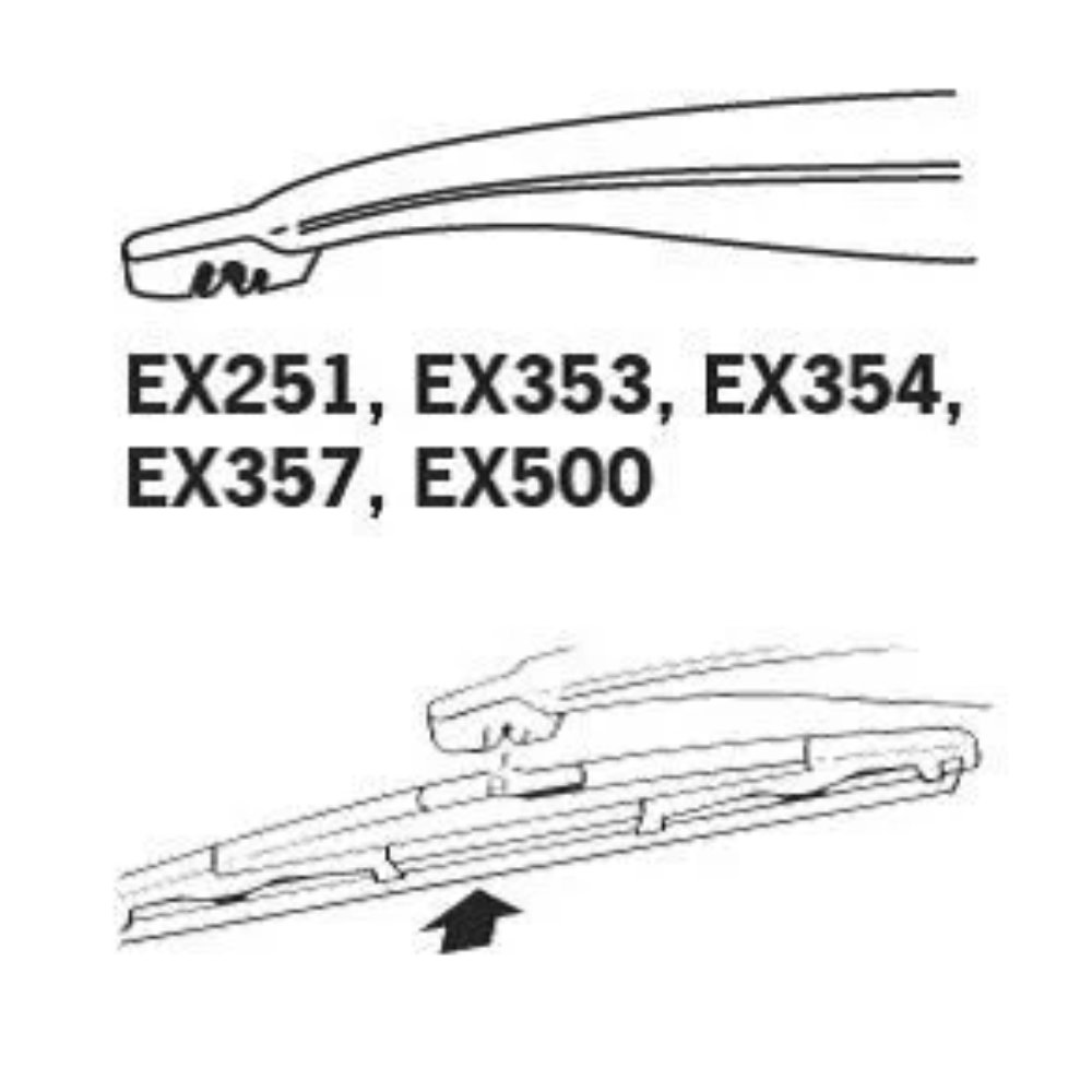 Задняя щетка TRICO Exact Fit Rear на Dacia Dokker FE, KE 07.2012-04.2015 hook wiper arm