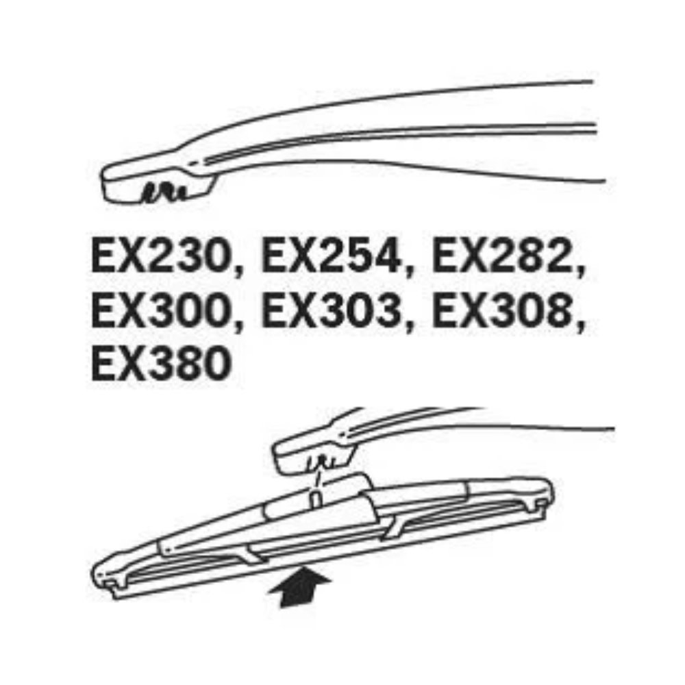 Задняя щетка TRICO Exact Fit Rear на Citroen C3 Picasso A58 02.2009-04.2010 push button wiper arm