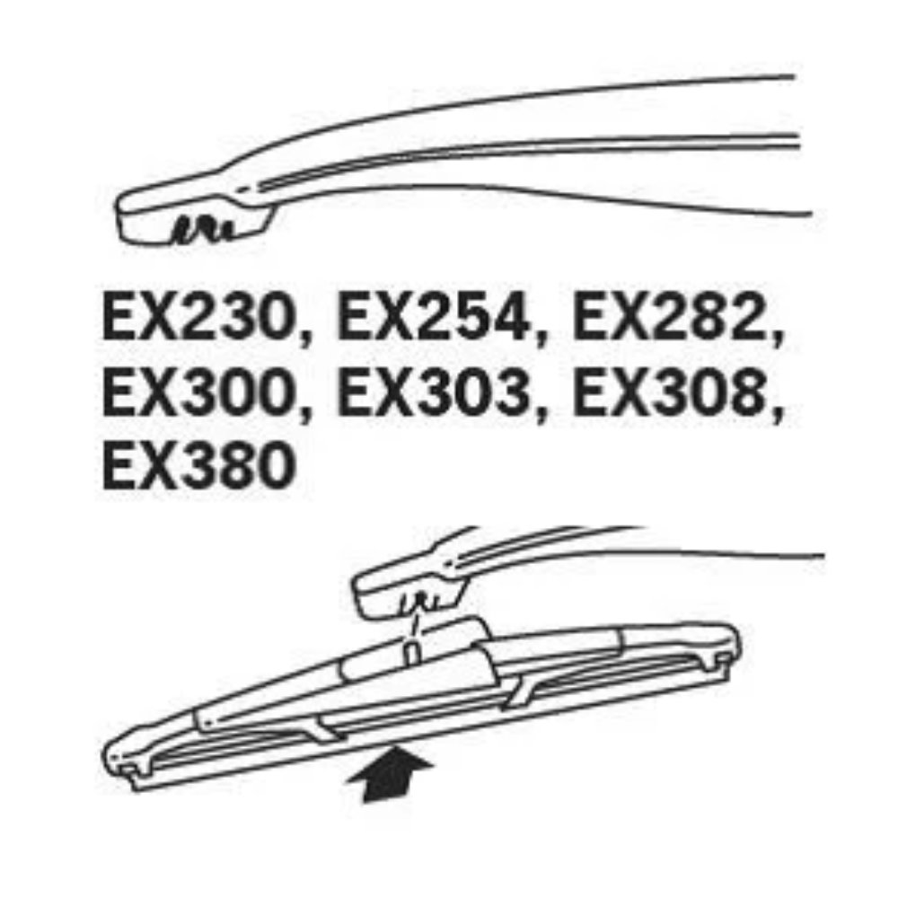 Задняя щетка TRICO Exact Fit Rear на Citroen C5 Break DC, DE 12.2003-03.2008 side pin wiper arm