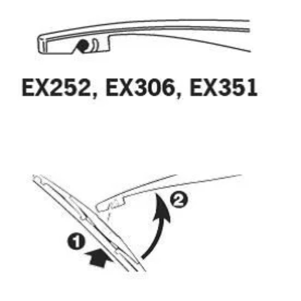 Задня щітка TRICO Exact Fit Rear на Geely Emgrand EC7 hatchback hook wiper arm