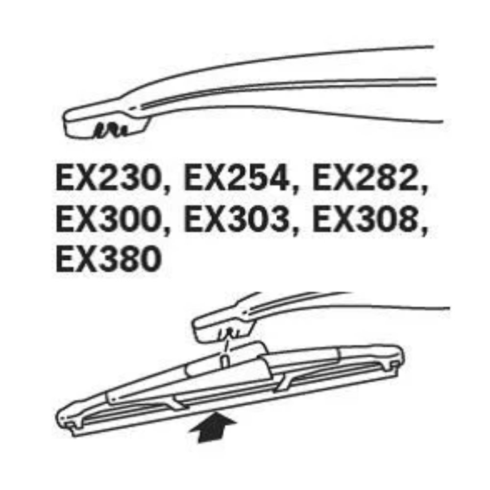 Задняя щетка TRICO Exact Fit Rear на Mitsubishi Colt 6 Z30 facelift rear wiper 300 mm