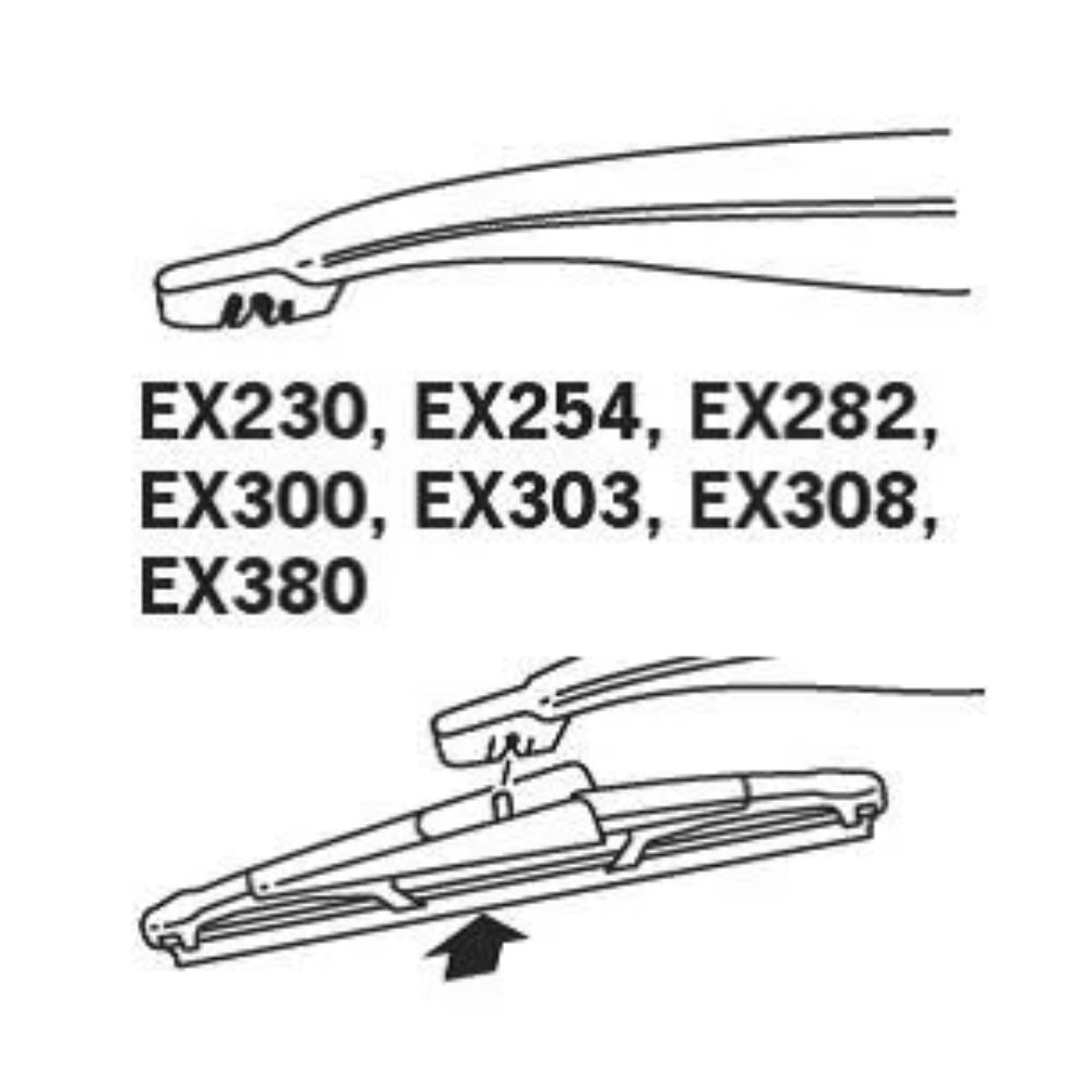 Задняя щетка TRICO Exact Fit Rear на Volvo XC90 1 10.2002-07.2004 hook wiper arm