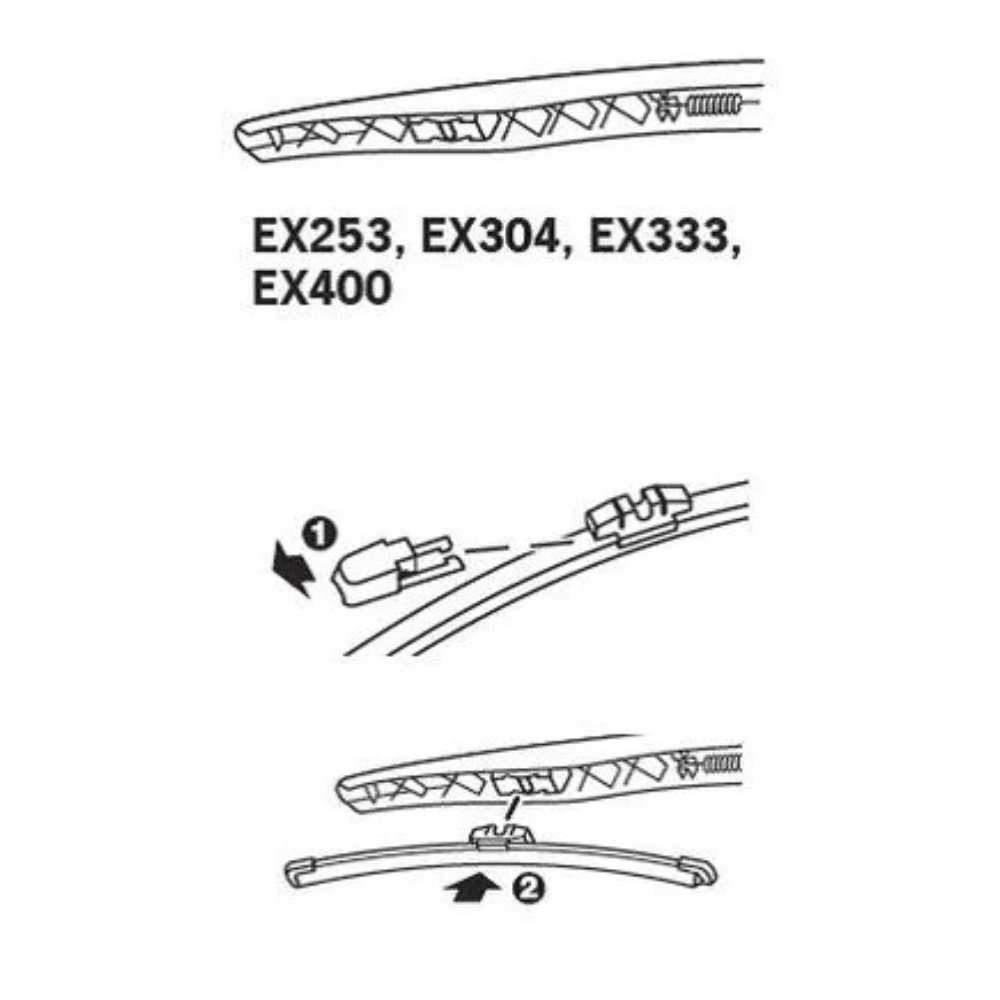 Задняя щетка TRICO Exact Fit Rear на Volkswagen Transporter T5 7E,7F side pin wiper arm, 1 rear door