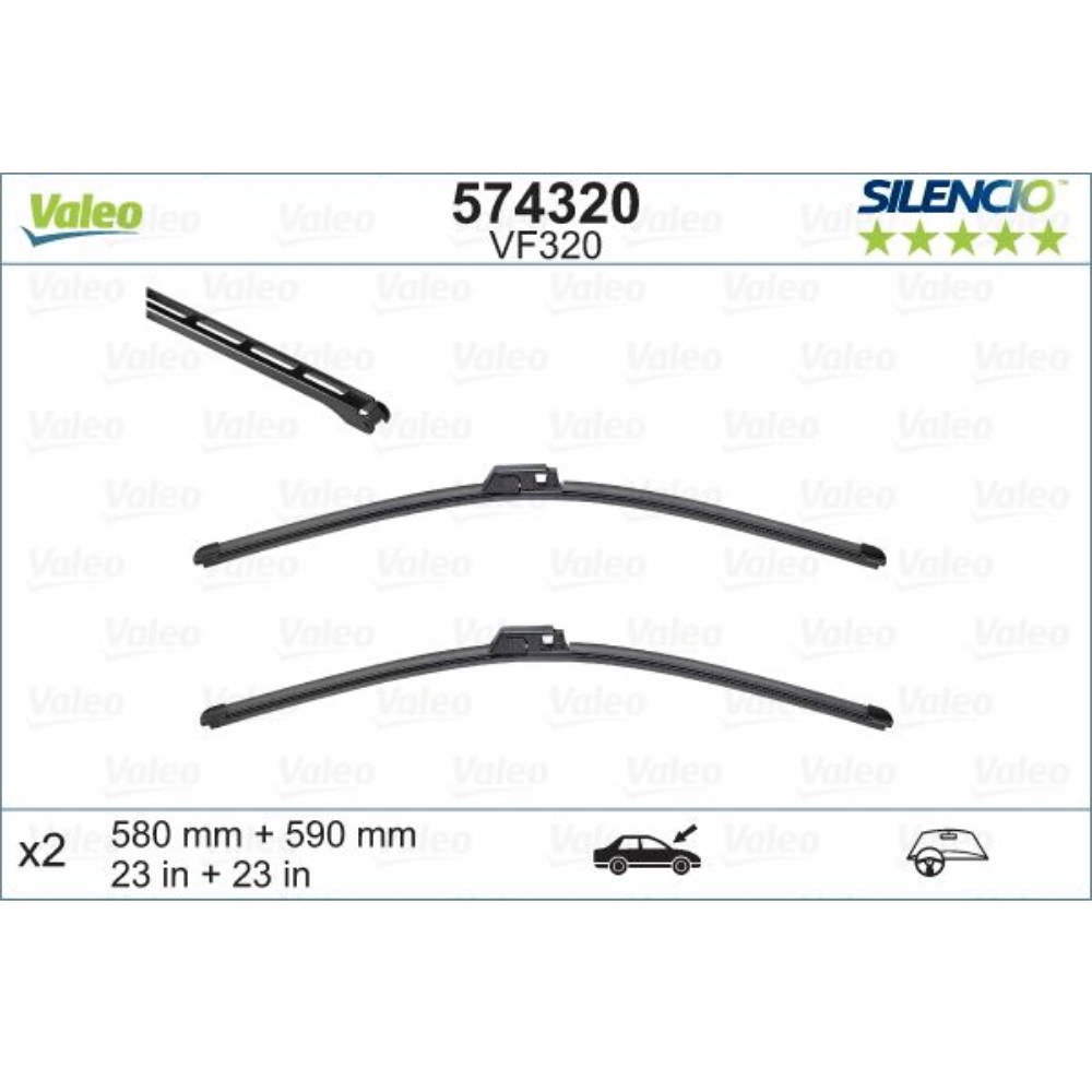 Безкаркасні двірники VALEO Silencio Flat на Bentley Arnage 
