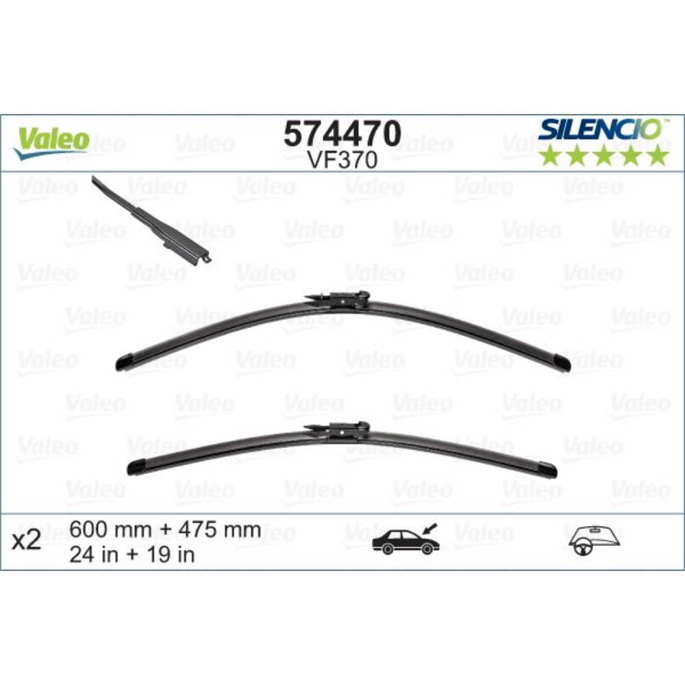 Безкаркасні двірники VALEO Silencio Flat на Jaguar XJ X351