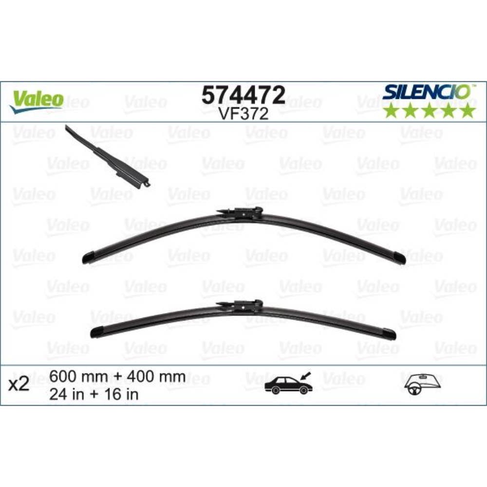 Безкаркасні двірники VALEO Silencio Flat на Hyundai i20 3 BC3, BI3