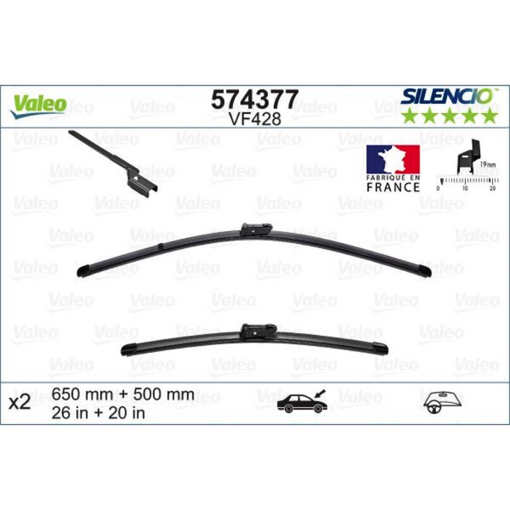 Бескаркасные дворники VALEO Silencio Flat на Volvo V60 1 wagon facelift 08.2015-08.2018 plastic rear wiper