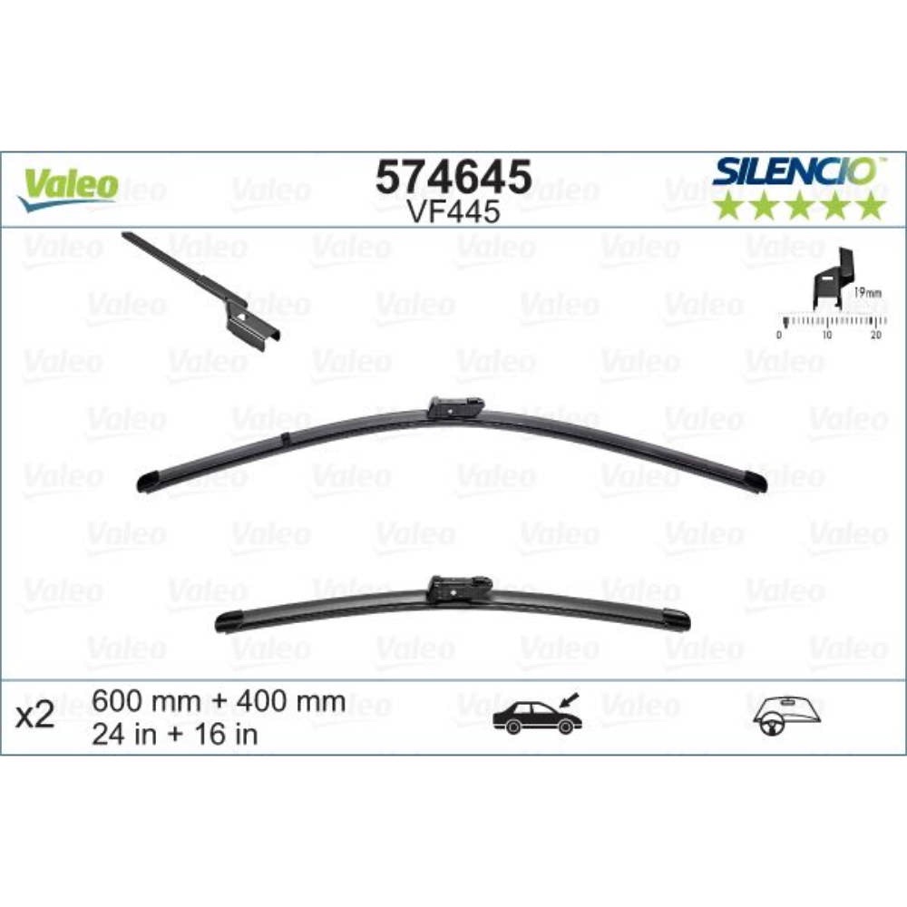 Безкаркасні двірники VALEO Silencio Flat на Ford Kuga 1 C394, DM2, CBV