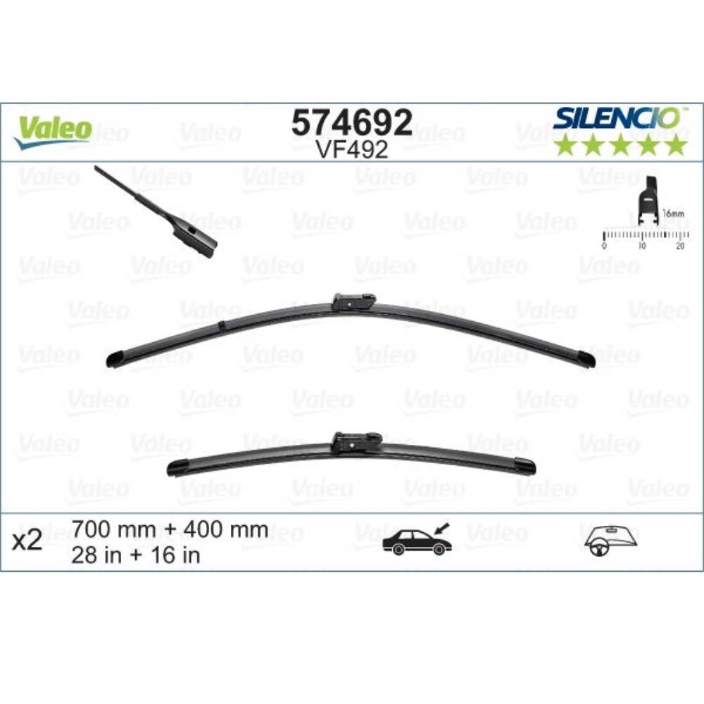 Бескаркасные дворники VALEO Silencio Flat на DS DS7 