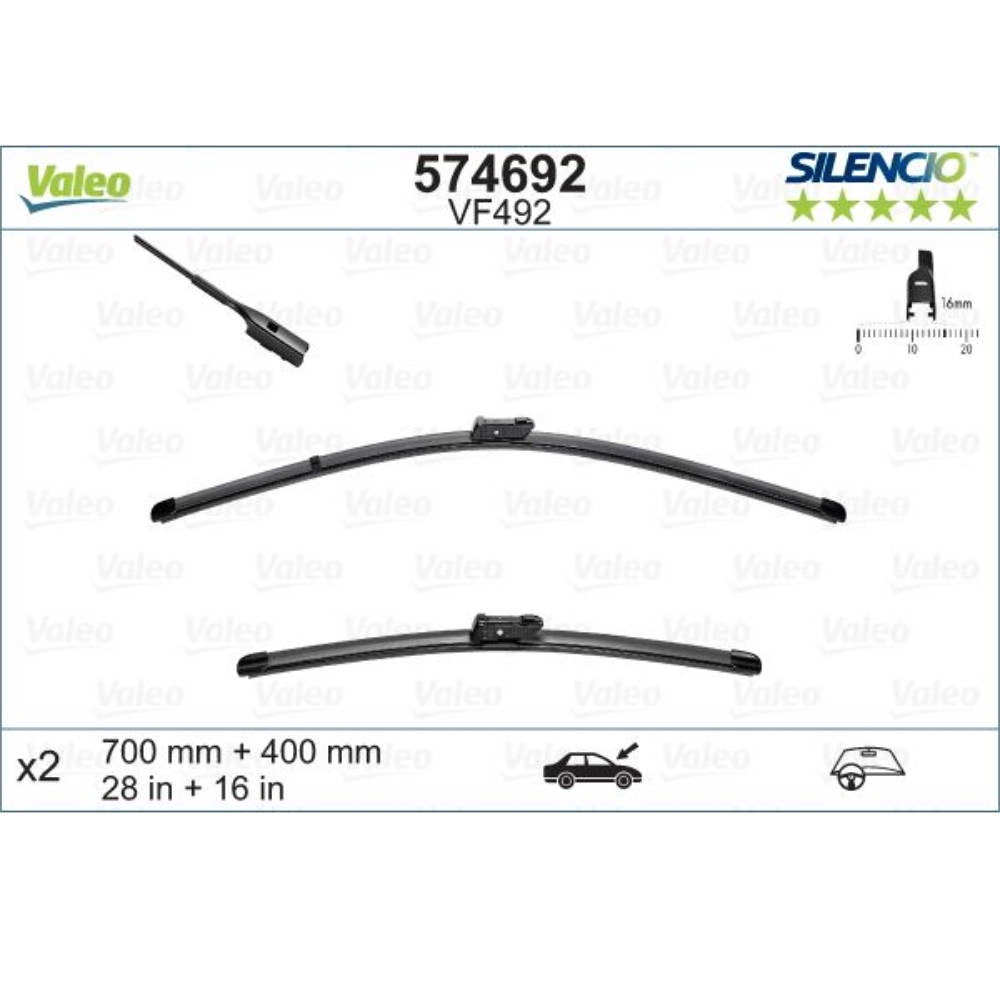 Бескаркасные дворники VALEO Silencio Flat на Volkswagen Touran 2 5T1