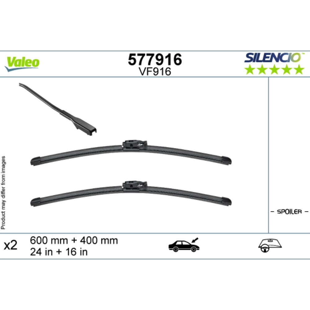 Безкаркасні двірники VALEO Silencio Flat на Dacia Sandero (Stepway) 3 DJF, BJI