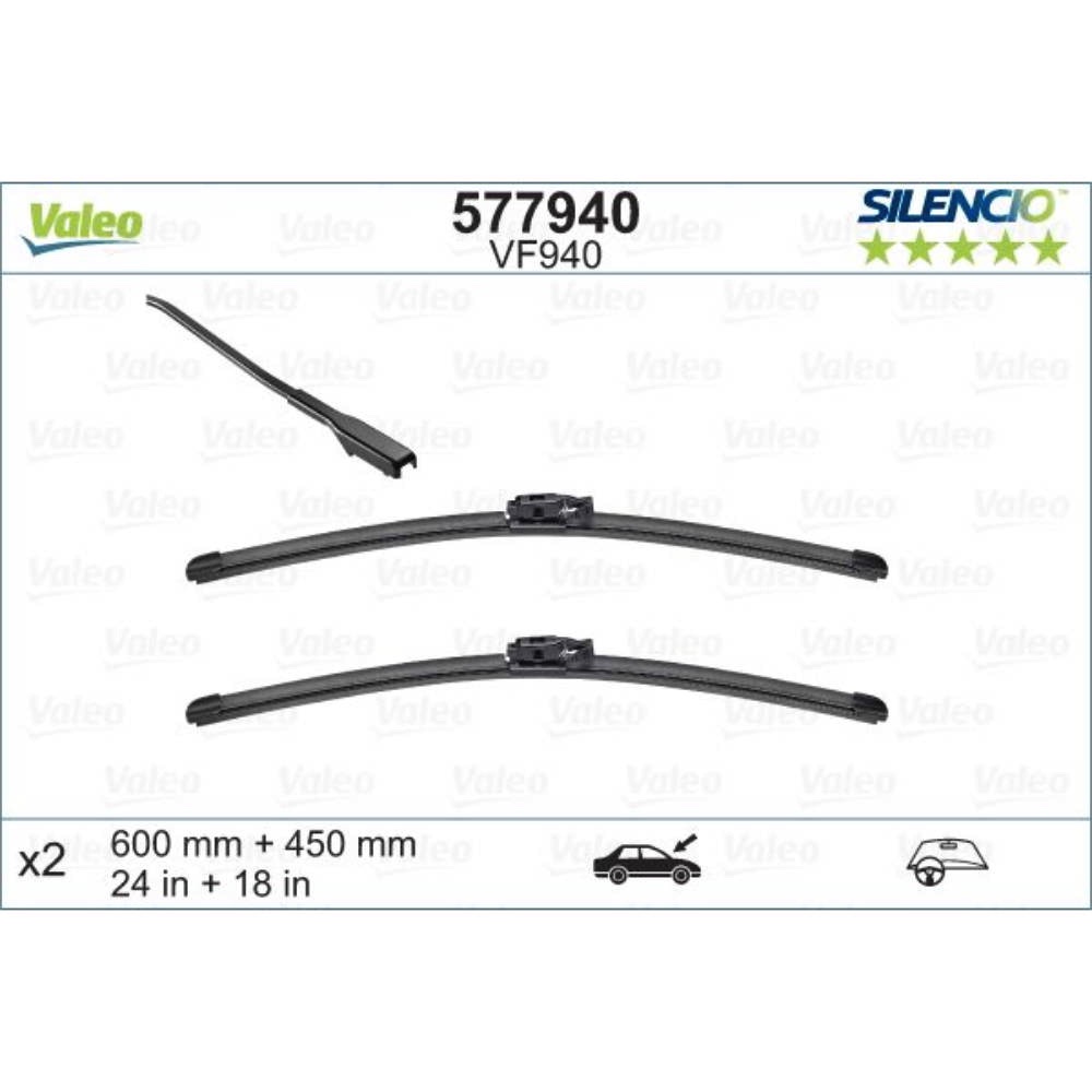 Бескаркасные дворники VALEO Silencio Flat на Dacia Duster 2 HM original wiper arm