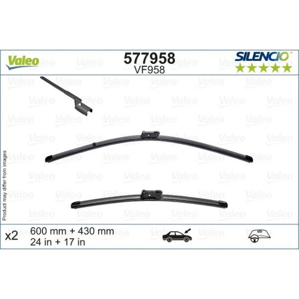 Безкаркасні двірники VALEO Silencio Flat на SAAB 9-4X 
