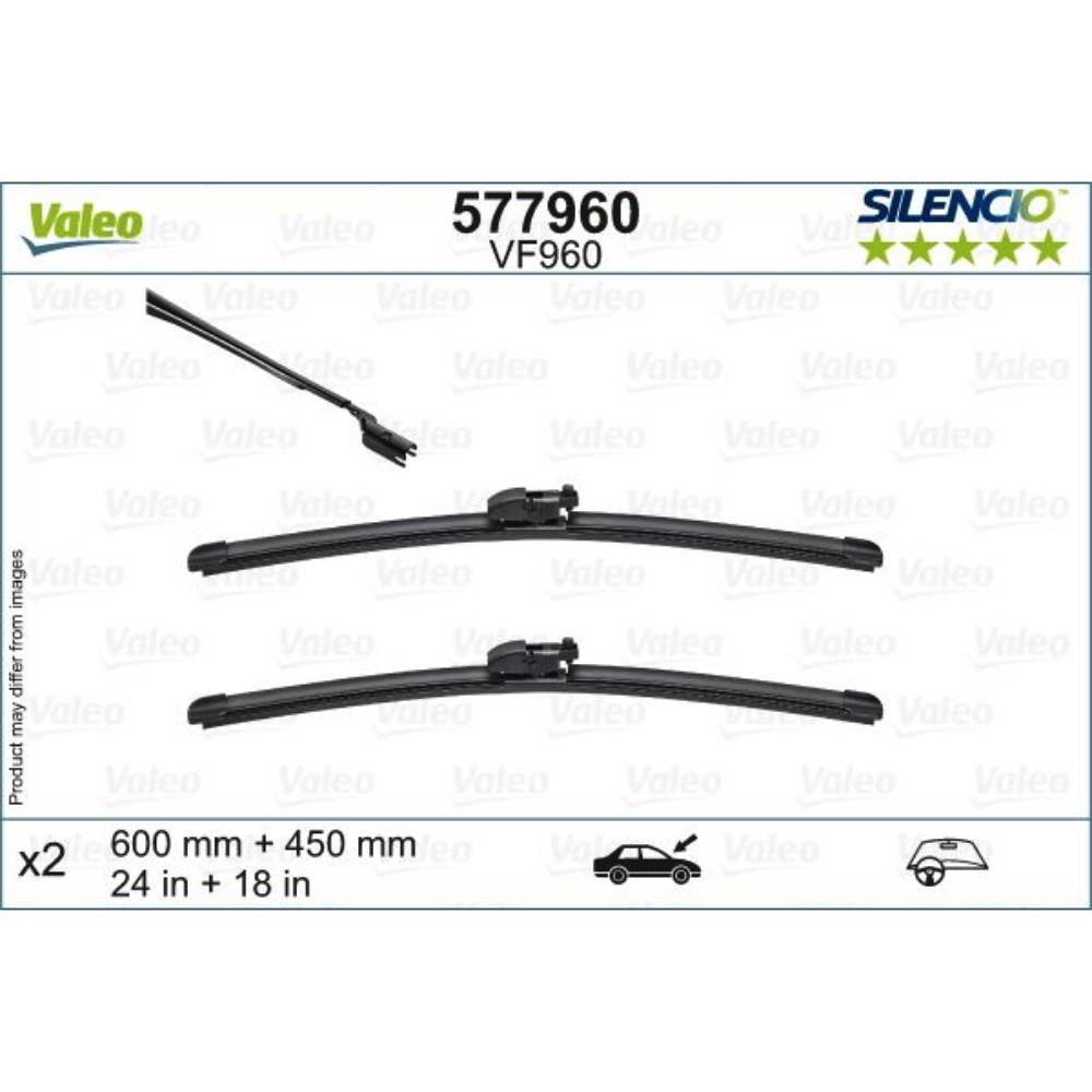 Безкаркасні двірники VALEO Silencio Flat на Mazda CX-9 TC