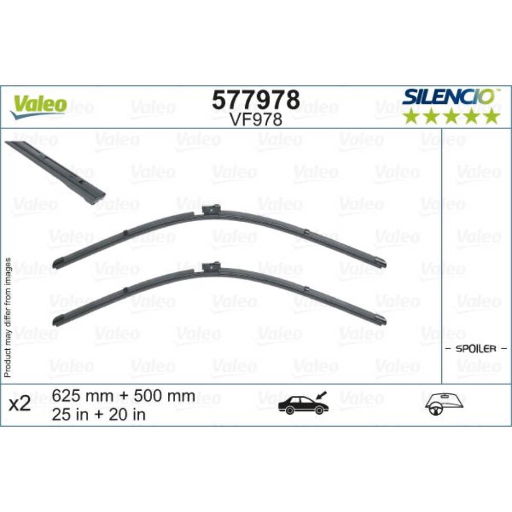 Безкаркасні двірники VALEO Silencio Flat на Audi A6 Avant C8 with built-in washer