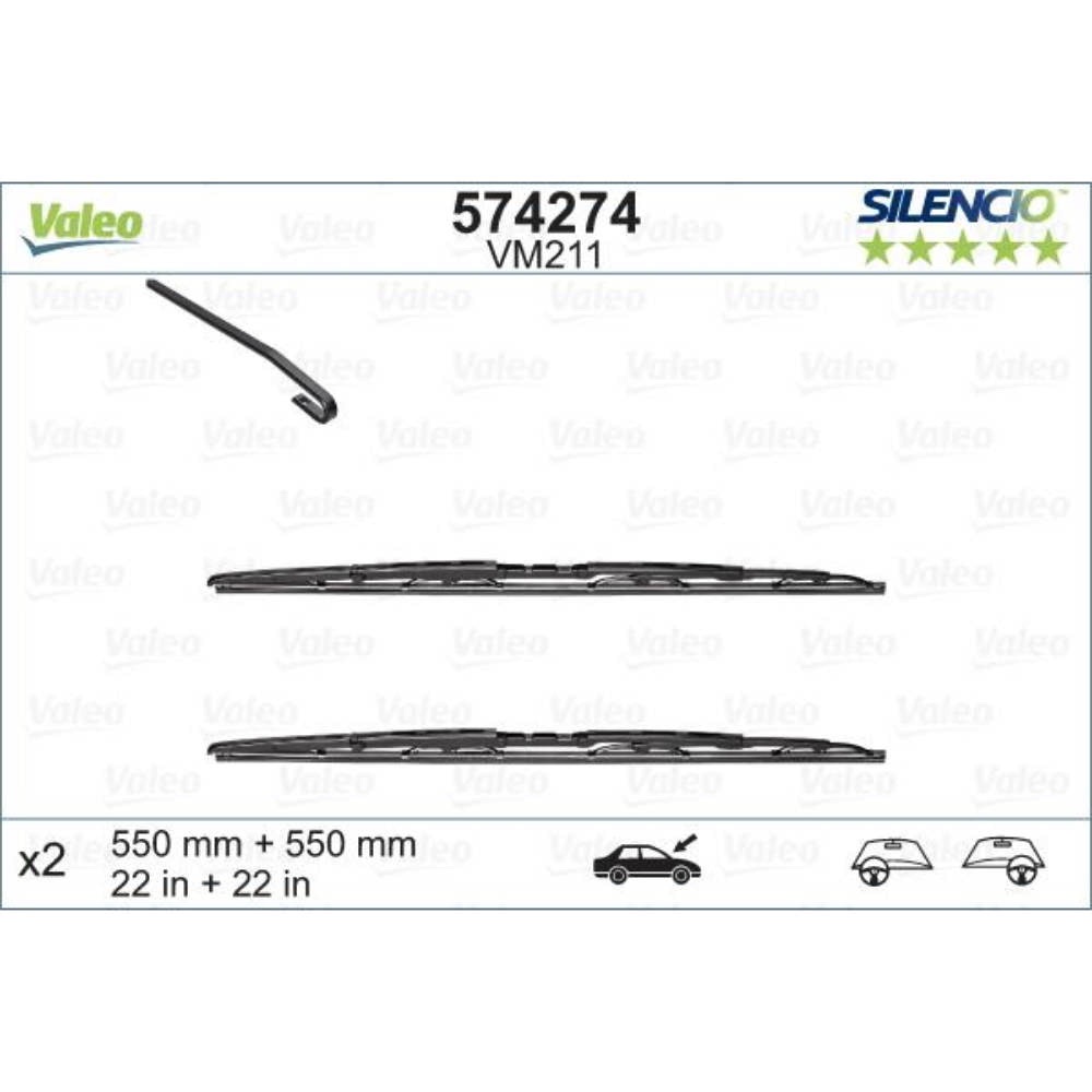 Каркасные дворники VALEO Silencio Convertional на Audi A4 B6 03.2001-10.2003 original wiper arm