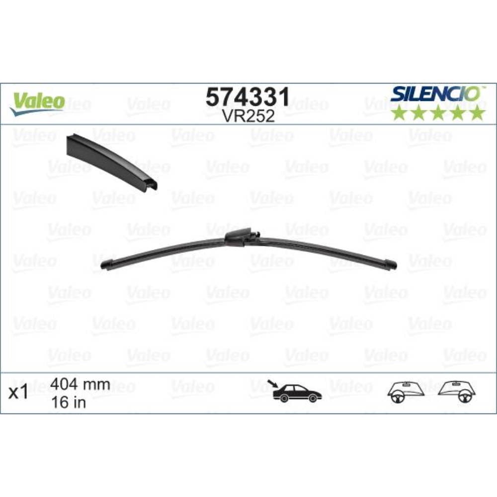 Задняя щетка VALEO Silencio Rear на Volkswagen Caddy 3 2K, 2C 11.2006-05.2015 1 rear door, push button wiper arm, plastic rear wiper