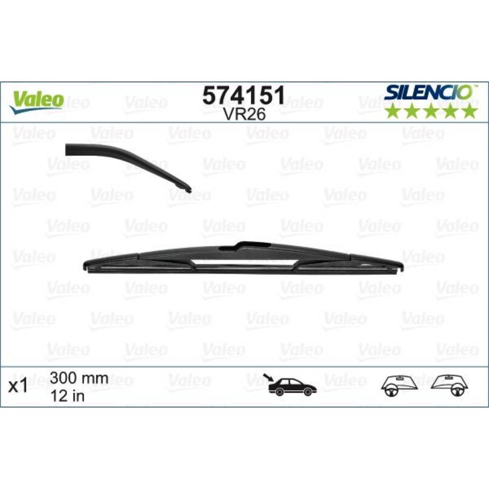 Задня щітка VALEO Silencio Rear на Dacia Duster 1 HS 04.2010-05.2012 rear wiper 300 mm