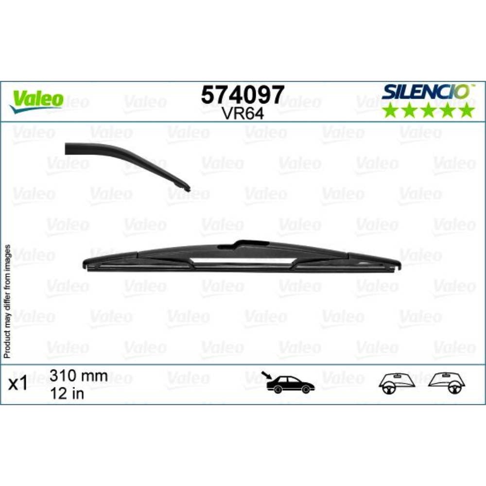 Задняя щетка VALEO Silencio Rear на Kia Ceed SW 1 ED wagon 09.2007-08.2009 push button wiper arm