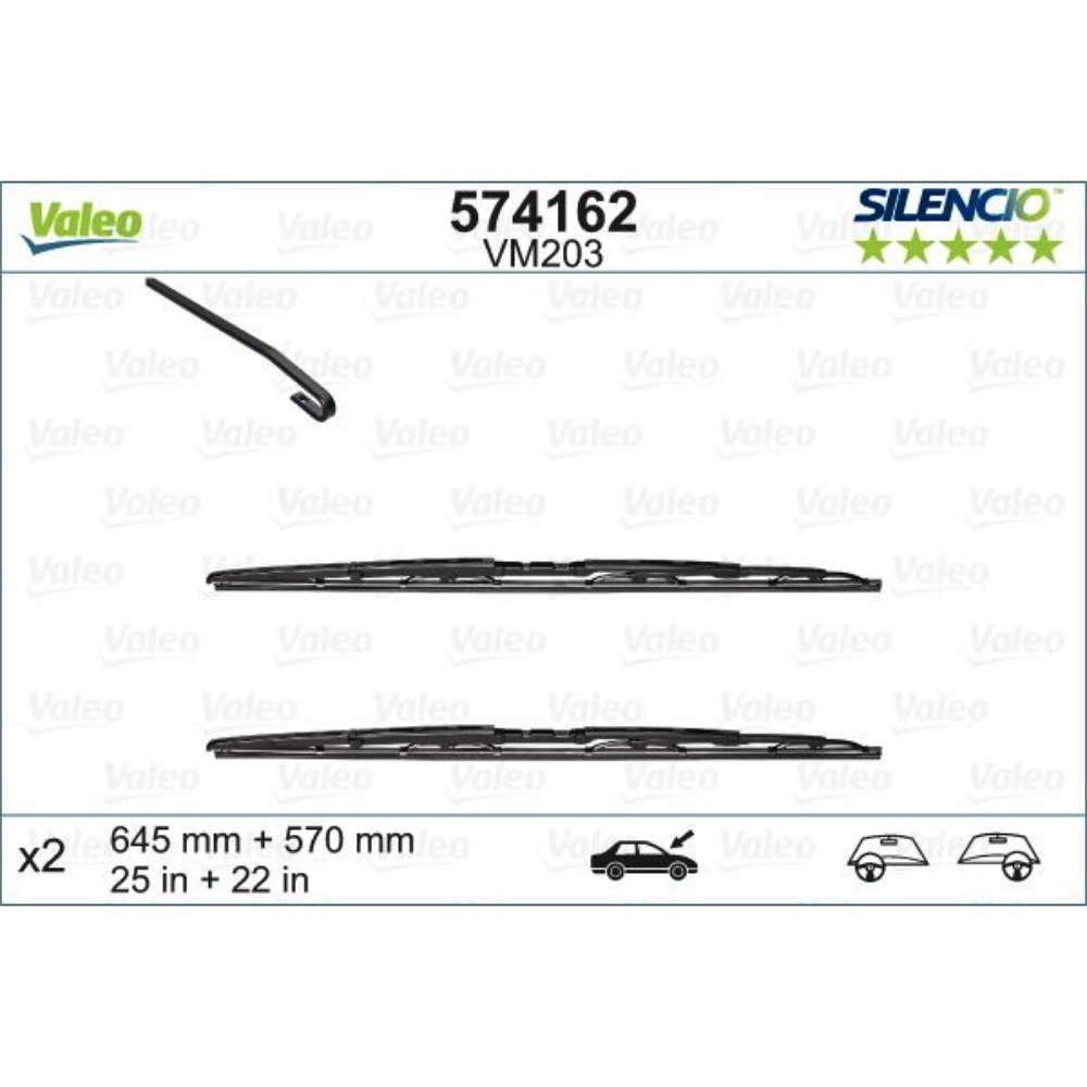 Каркасные дворники VALEO Silencio Convertional на BMW 5 series E39 touring