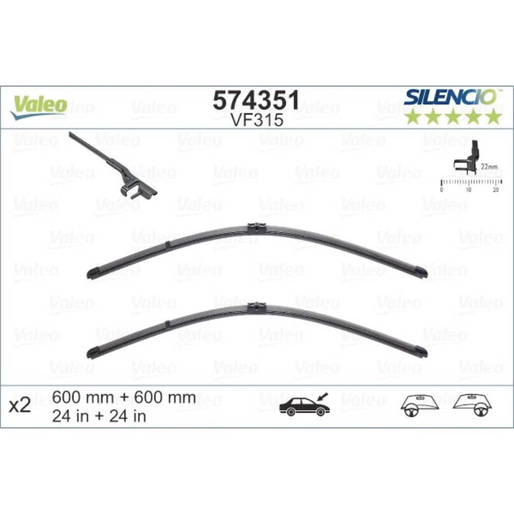 Дворники VALEO Silencio Flat (Валео): купить щетки стеклоочистителя